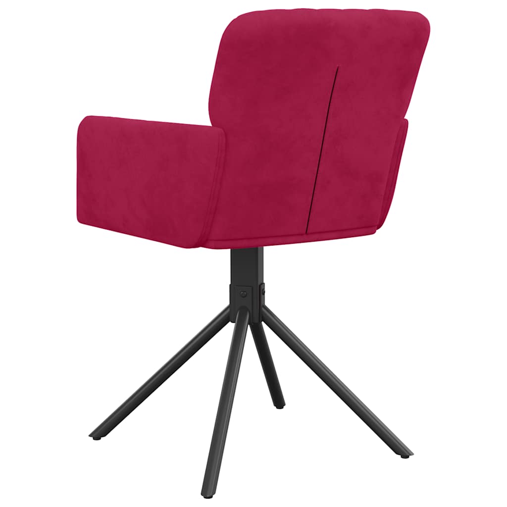 Dining Room Chairs 2 Pcs Swivel Burgundy Velvet
