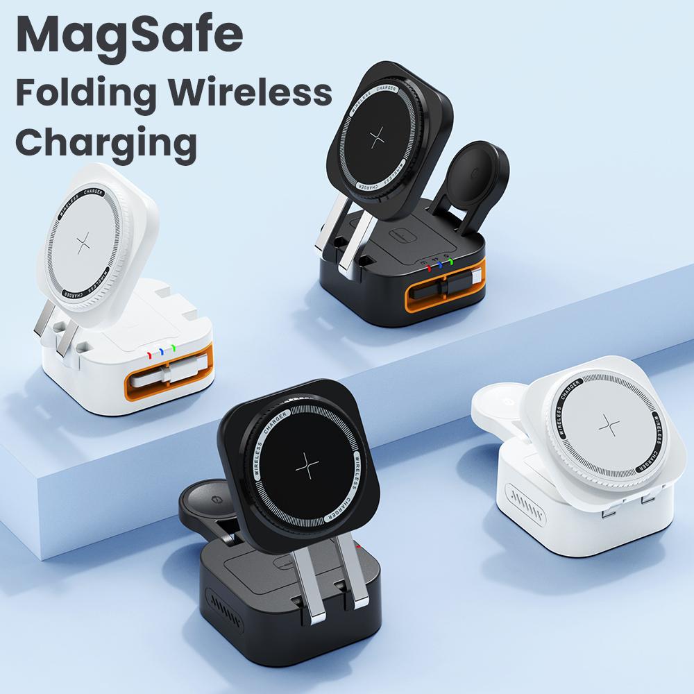 3 in 1 Magnetic Wireless Charger Stand For iPhone 12 13 14 15 16 Charging Station for  Watch 10 9 8 7 6 5 Airpods 2 3 Pro