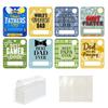 8 Pcs Father's Day Money Holder Ornaments Cash Money Holder Card with Plastic Cover And Adhesive DIY Father's Day Appreciation Gift