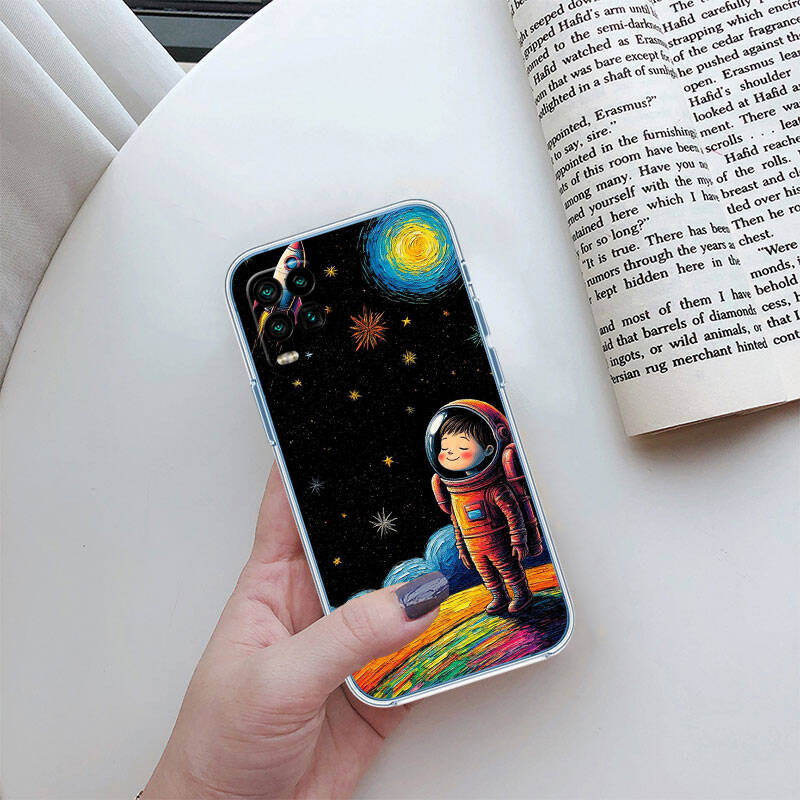 MH15 Astronaut Ruimte Maan Hoesje voor Motorola E7 G6 G7 G8 G9 Plus Power Play G10 G20 G04 E30 E40 E22 E20 E13 E15 G22 G23 G05 G75 G35 G55