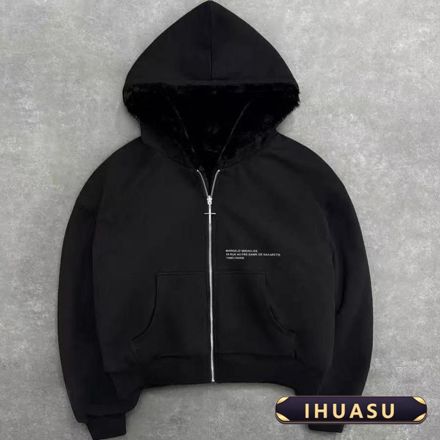 IHUASU Women's Fashion Hooded Casual Solid Color Print Autumn Winter Hoodie Elegant