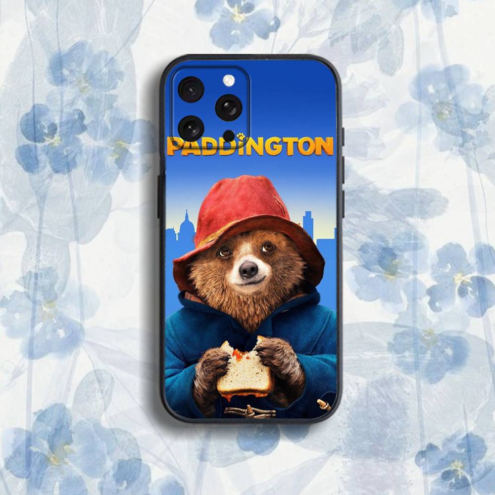 Cute P-Paddington B-Bear Phone Case For iPhone 17,16,15,14,13,12,Pro,Max,Plus,E,SE4,Air,Mini Black Soft Box