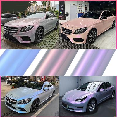 Dwukolorowe błyszczące, cukierkowo-szare, kameleonowe arkusze winylowe do owijania motocykli, wnętrz samochodów, naklejki samoprzylepne DIY