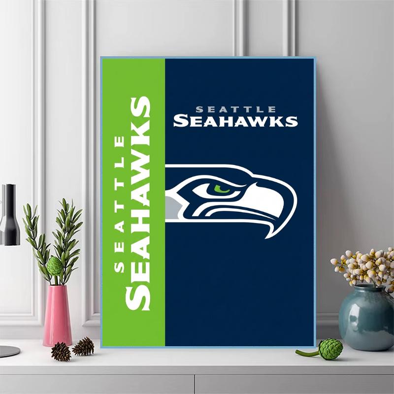 Seattle Seahawks 100% Round Full Drill 5D DIY Diamond Painting Embroidery Cross Stitch Rhinestone Décor