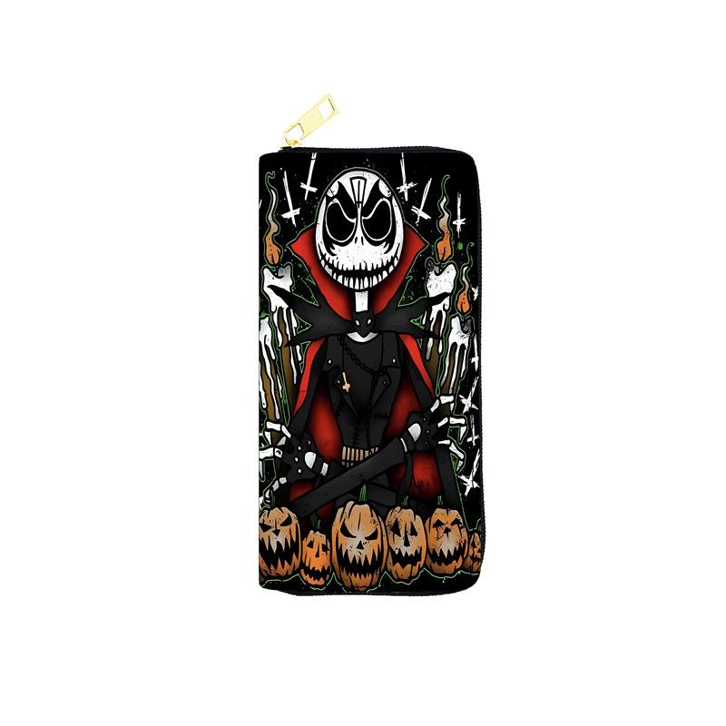 Nightmare Before Christmas PU Wallet Women Long Zip Clutch Purse Makeup Bag Jack Skellington 3pcs