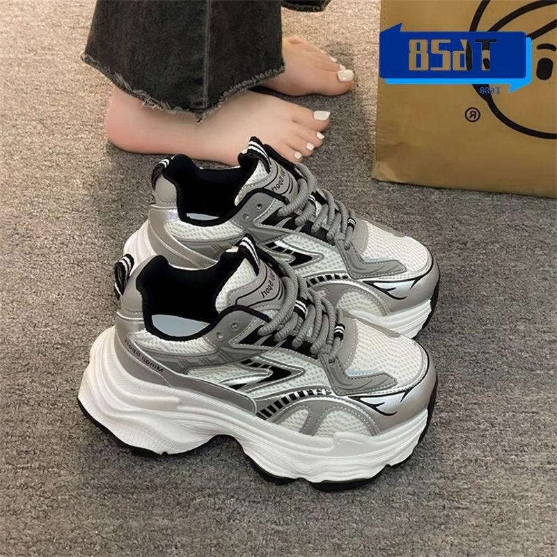 Высококачественные папины кроссовки ins tide 22 ранней осени новые укорачивающие легкие спортивные папины кроссовки 35 чёрный