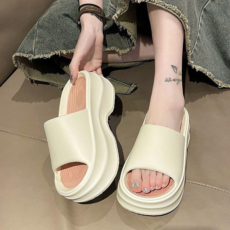 

Thick EVA Slippers Summer Women Slippers Platform Home Sandals Fashion Outerwear Women Non-slip Elevated Slippers 36-37