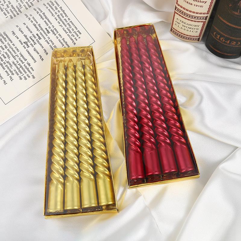 Color Thread Home Decor Dip Gold Silver White Holiday Wedding Candle