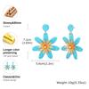 Fashion Boho Candy Color Raffia Flower Dangle Earrings for Women Elegant Handmade Sweet Earrings Summer Party Vacation Jewelry