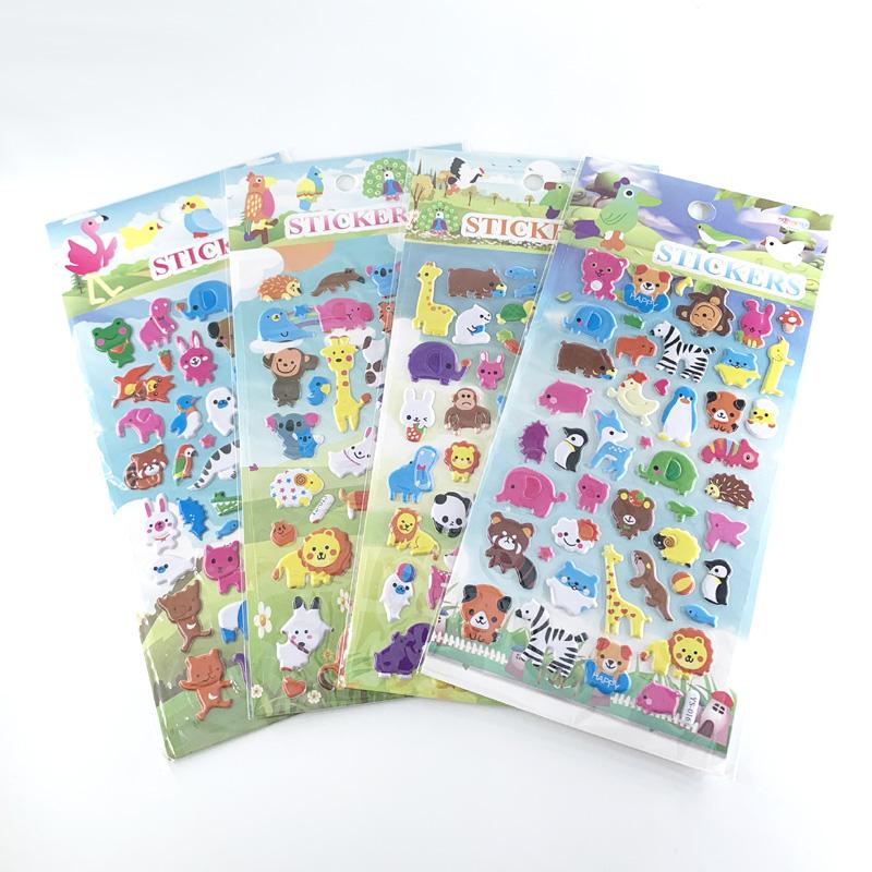 4 Sheets/Set Marine Life Cartoon Fish Stickers Baby Kids Cute 3D Bubble Puffy Sticker Scrapbook for Boy Girl Bedroom Decoration