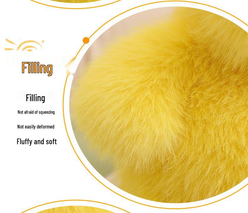 Adorable Yellow Long-Haired Plush Duck Doll - Huggable Stuffed Animal Pillow Gift