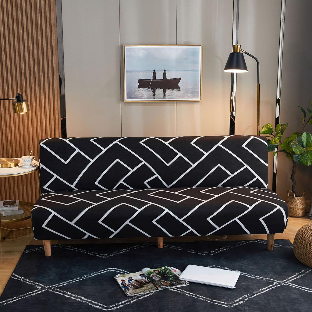 Stretch All-Inclusive Armless Sofa Cover Folding Sofa Bed Sofa Slipcover Lazy Sofa Towel