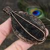 Black Rutile Gemstone Copper Wire Wrap Jewelry Pendant 3.51