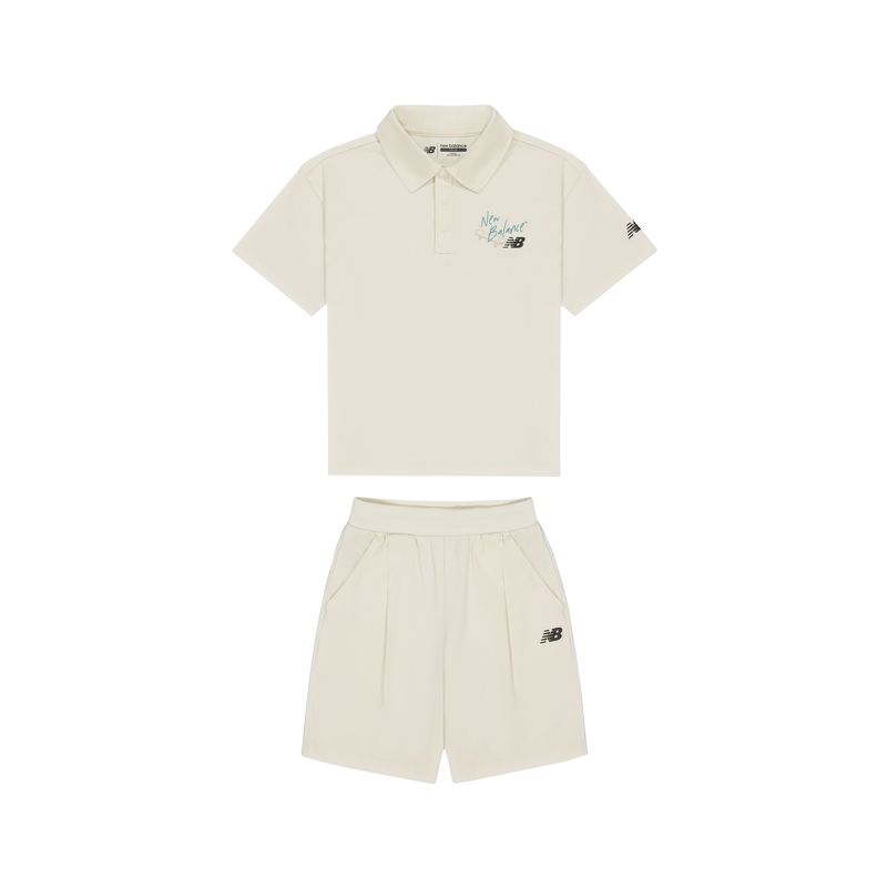New Balance Casual Sportswear NB SS25 2 Piece Set Light Beige Children Aged 3 7 Years Old 2SF2S053-LBG 120