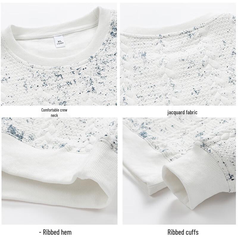 JEANSWEST Men's Jacquard Crew Neck Sweatshirt