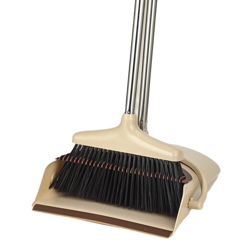 Extra Long Handle Broom and Dustpan Set for Kitchen and Outdoor Floors