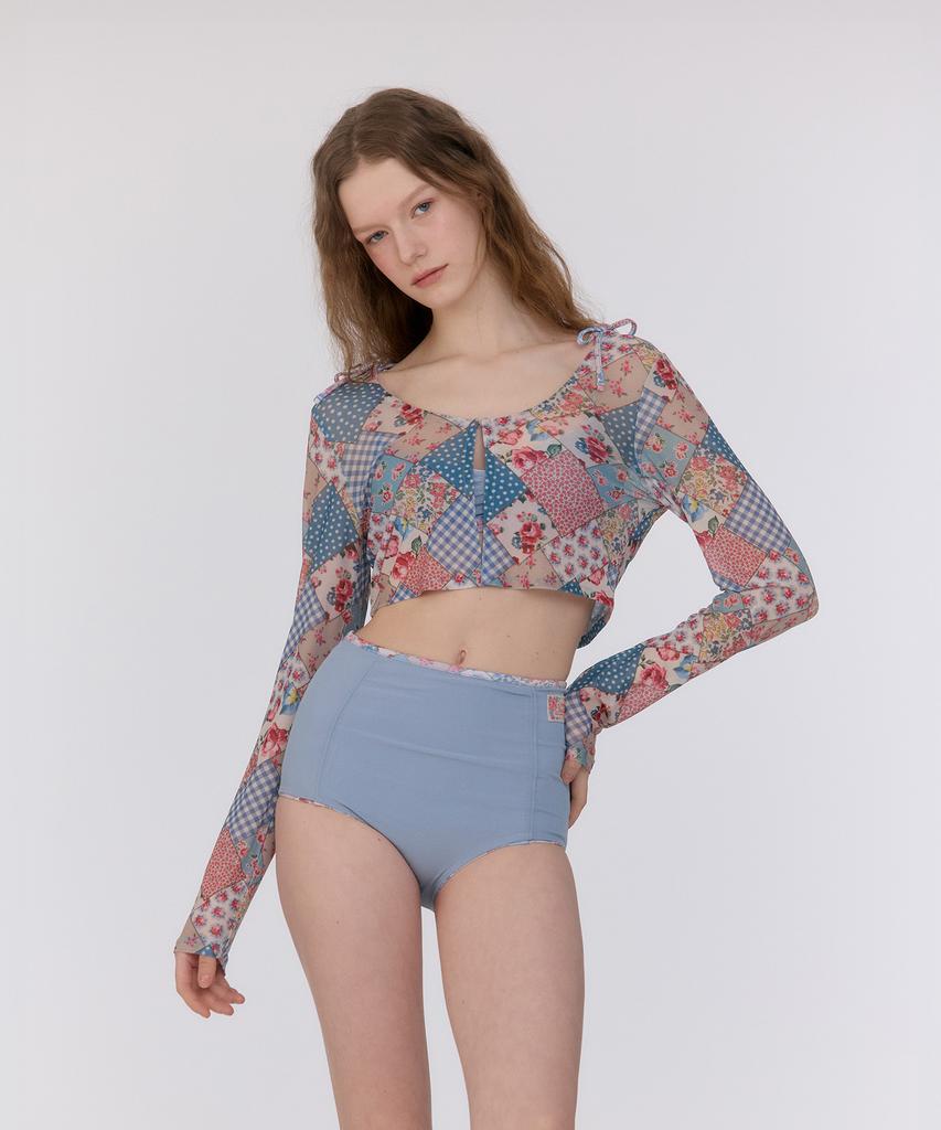 Lupeulupeu Mesh Cover-Up Cardigan [Bohemian Patchwork Sky Blue]