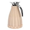Handwoven Stainless Steel Thermal Coffee   Woven Rattan Body 1.5L 3 Walled Insulated Jug Pitcher 12 Hour Heat 24 Hour Cold Retention