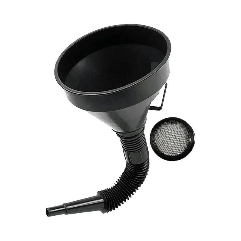 

Воронка для заправки двигателя с фильтром для автомобиля, мотоцикла, грузовика, масла, бензина, сетчатый фильтр, удлинительная трубка, воронки для шланга, инструмент