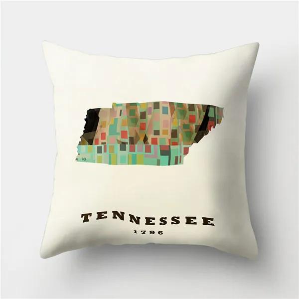 Colorful High City Building Print Decorative Pillow Case Bed Cafe Sofa Home Decor Polyester Square Cushion Cover 45X45Cm