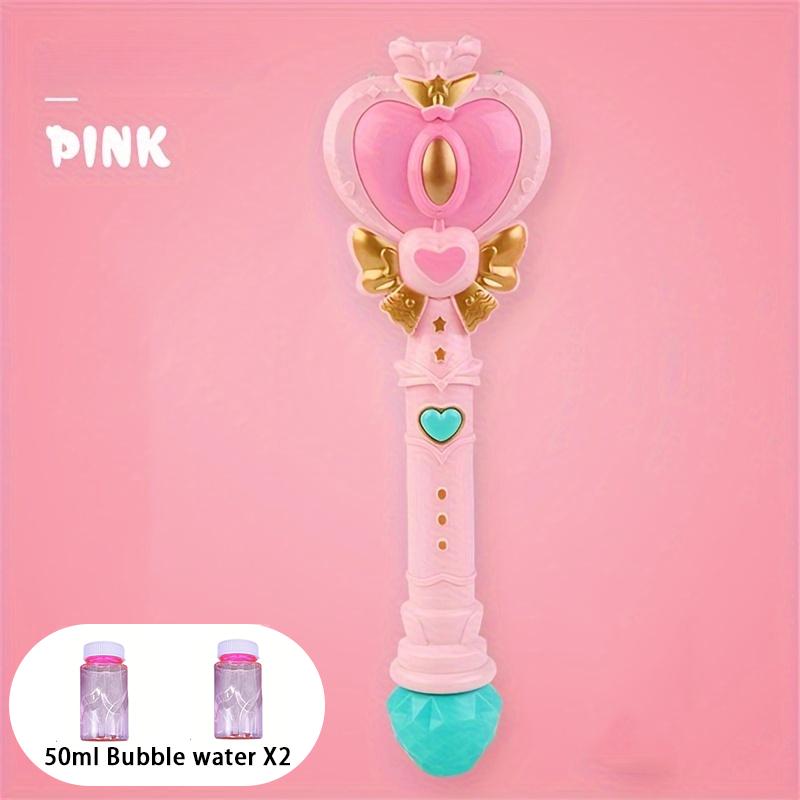 Magic Wand Bubble Machine with Solution for Boys and Girls Toy Bubble Blower With Princess & Fairy Stick Electric Bubble Machine