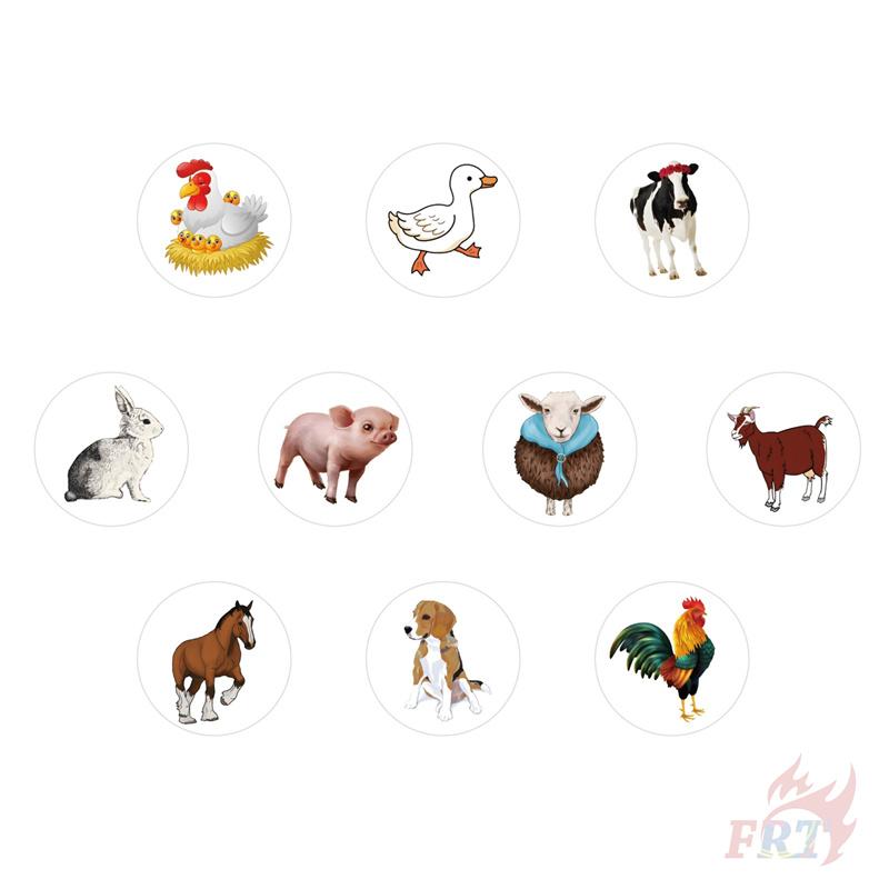 500Pcs/Roll Farm Animals Kids Rewards Stickers - DIY Scrapbooks Album Decor Sealing Label Decals
