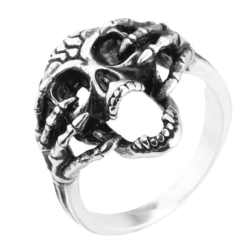 

Spring 2026 European and American fashion commuter 304 stainless steel polished alphanumeric text ring daily party gift No. 7