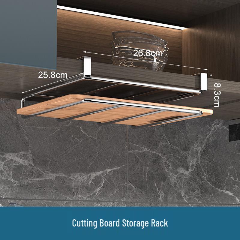 Under-Cabinet Multifunctional Kitchen Storage Rack for Cutting Boards