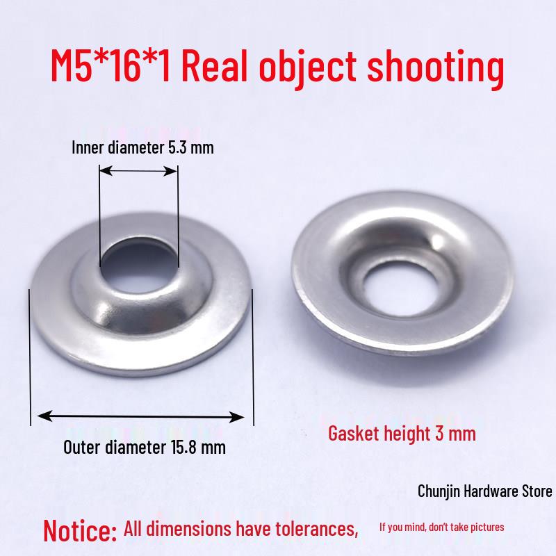 304 Stainless Steel Bowl Gasket with Washer for Adjustable Foot Cup and Recessed Hole Screw