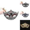 Costume Prop Mask With Metal Embellishments And Rhinestones For Halloween Party