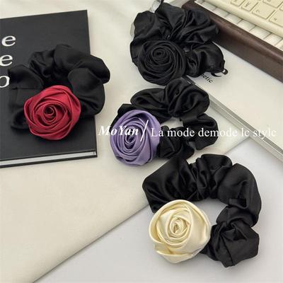 2024 Premium Satin Rose Haargummi: Hochelastisch, langlebig, trendig