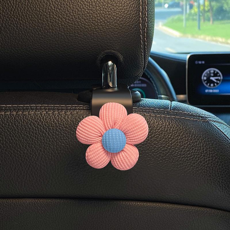 Multifunctional Car Hook: Khaki Floral Chair Back Storage Essential for Women