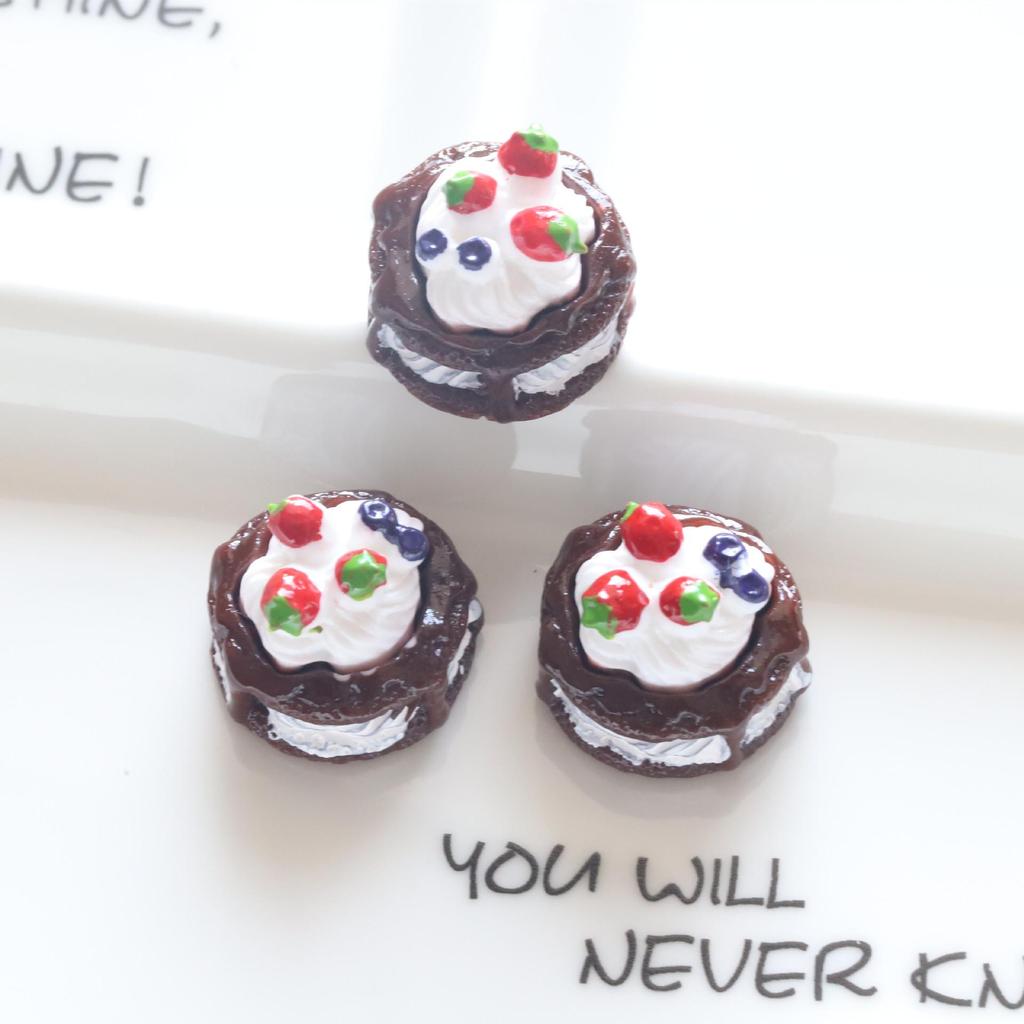 DIY Purple Sweet Potato Rice Ball Resin Toy Cake with Cream Glue Accessories