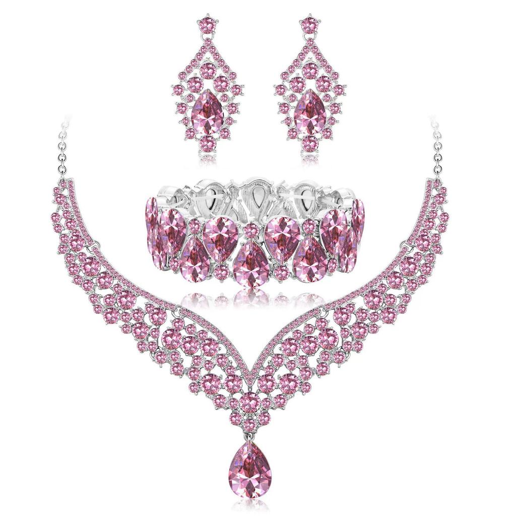 Ladies Wedding Banquet Dress Necklace Earrings Bracelet Jewelry Fashion Jewelry Set