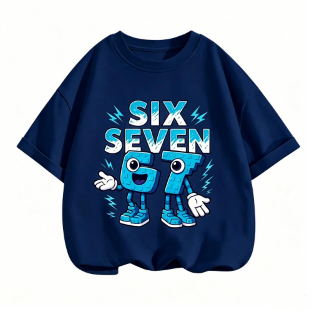 Fashion Letter 67 Brother Funny Printed Kids T-Shirt Casual Boys and Girl Short Sleeve T-shirt Tops Summer Children's Clothes Tees