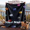 Among Us Flannel Blanket, Personalized Custom Name Text, Soft Warm Plush Throw Blanket For Gift