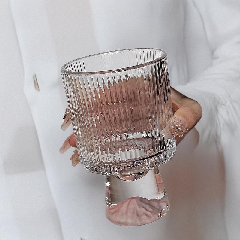 

Pink Limited Mountain Glass Cup High End Small Batch Cocktail Wine Dessert Coffee Drinkware 201-300ml