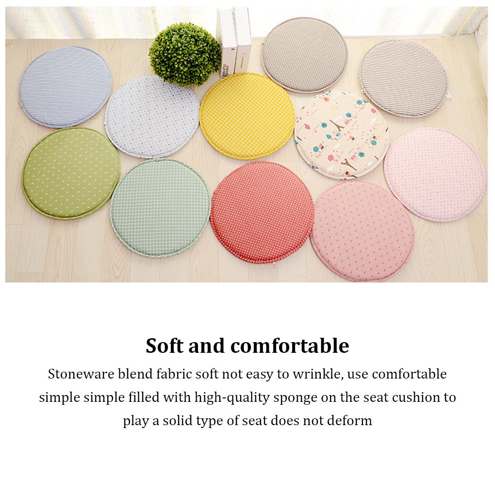 12.9 inch Seat Cushion With Straps Cotton Chair Pad Thickness Stool Mat Soft Breathable Children Living Room Office