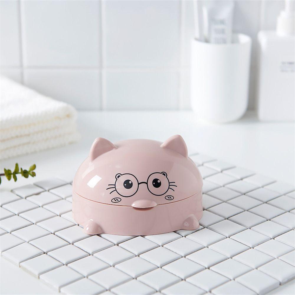 Portable Bathroom Soap Holder Cartoon With Cover Soap Box Soap Dish