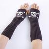 Winter Warme Fäustlinge Strick Fingerlose Armstulpen Warme Fahr-Armstulpen Totenkopf Dehnbar Weiche Handschuhe Halloween Kostüm
