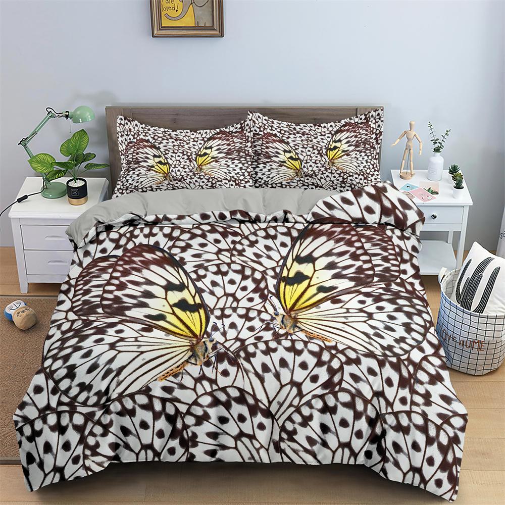 2/3pcs Butterfly Bedding Set-Soft,Comfortable,Fashionable Digital Print Duvet Cover Set with Pillowcases,Queen King Size Bedding