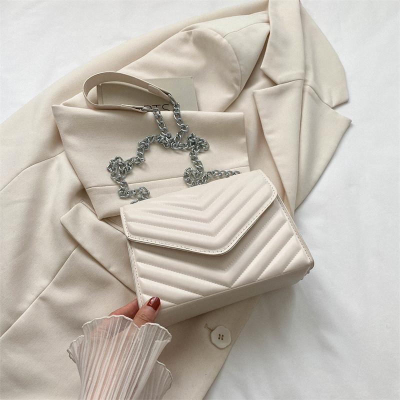 Elegant Minimalist Shoulder Bag 2023 Summer New Arrival Trendy Commuter Crossbody Small Square Bag For Women бежевый