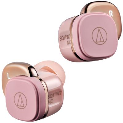 Kabellos Bis zu Stunden IPX5 Kabelloses Laden Umgebungsgeräusche Enthält Original-Aufkleber Audio-Technica ATH-SQ1TW2NC PK(UND) Geräuschunterdrückende Kopfhörer,