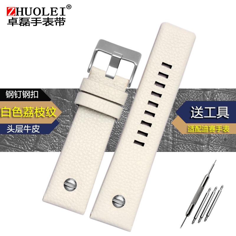 For Diesel DZ7257 DZ4323 DZ7348 DZ7313 DZ7312 DZ4318 Genuine Leather Watch Strap Men Large Dial Retro Riveted Cowhide Watchband