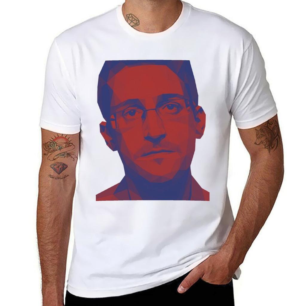 Edward Snowden TShirt Work Daily Short Sleeve Top