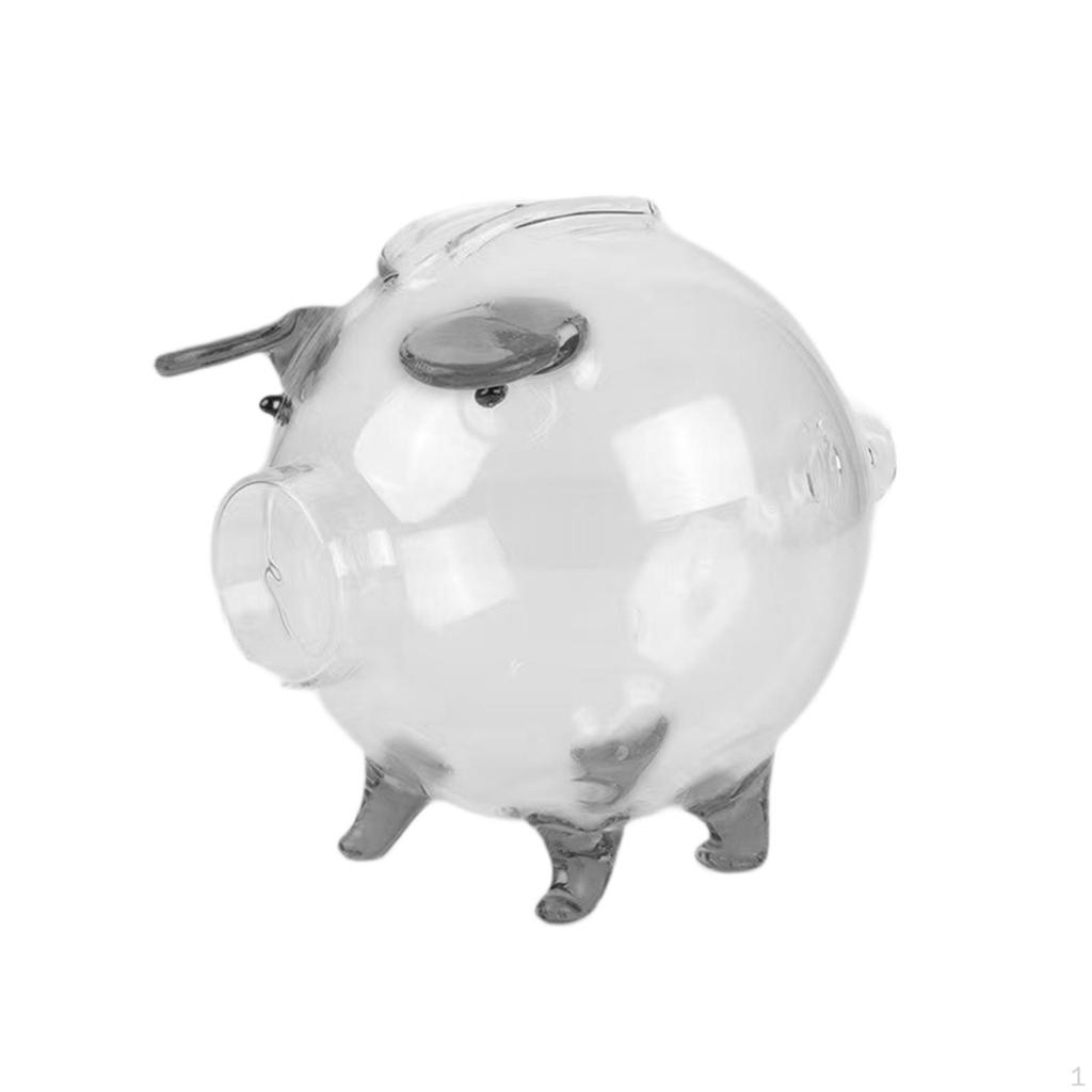 Piggy Creative Holder Clear Saving Pot Cute Animal Pig Money Bank Jar for Tabletop Home