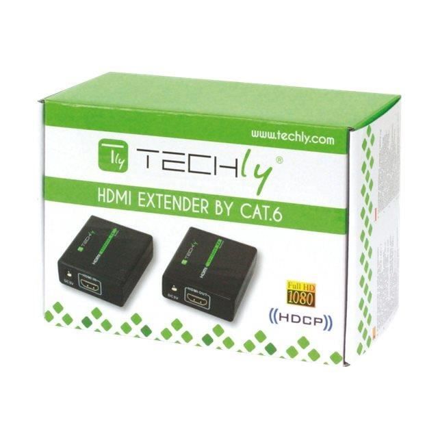 Audio-Video-Verlängerung - techly - HDMI Full HD 3D Extender - 60 m - Schwarz - HDMI-Anschluss