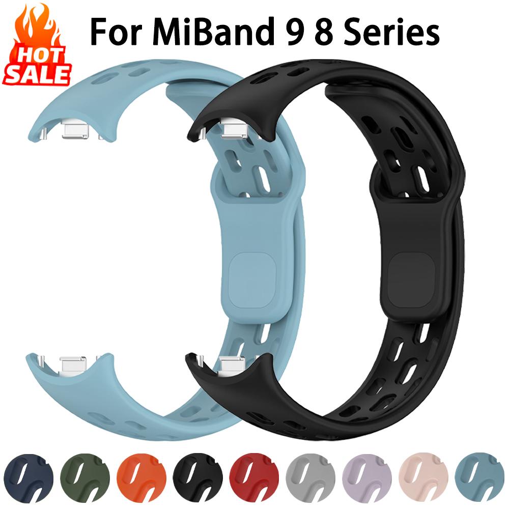 Silicone Strap for Xiaomi Smart Band10 9 8 NFC Sport Rubber Bracelet watchband pulseira correa Xiaomi Mi Band 10 9 8 NFC Accessories