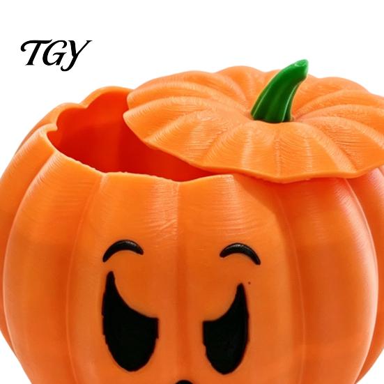 Cute Pumpkin Trinket Case 3D Printed Devil Storage Box with Lid, Funny Ghost Face Decor Halloween Decoration, Desktop Organizer for Jewelry And Small
