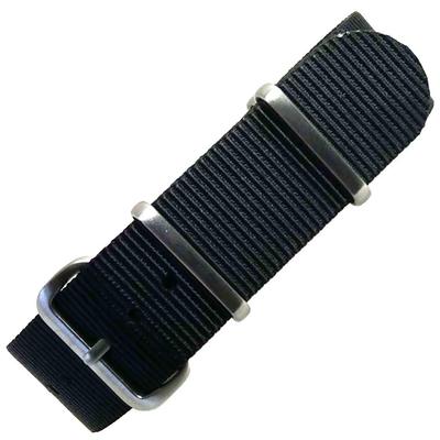[time+] 20mm NATO G10 Ballistic Nylon Strap Watch Band Military Band BlackBrushed